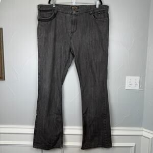 Black Label Jeans Size 44 Gray Straight Leg Distressed Frayed Hem Y2K Style